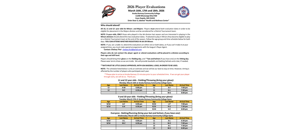 2026 Play Evaluations