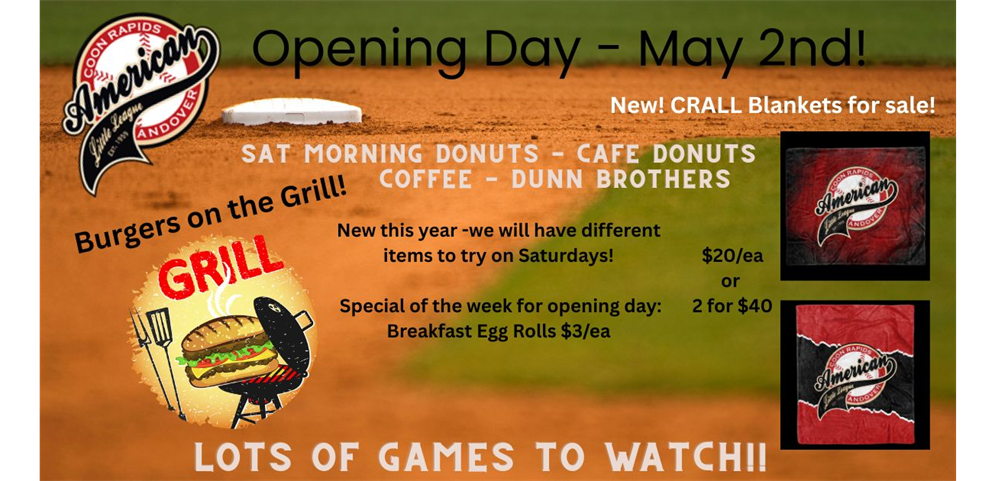 Opening Day - May 2nd! 